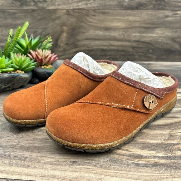 NIB Earth Origins Ezra 7.5M 38.5 Acorn Brown Slip On Clogs Suede - Picture 3 of 11